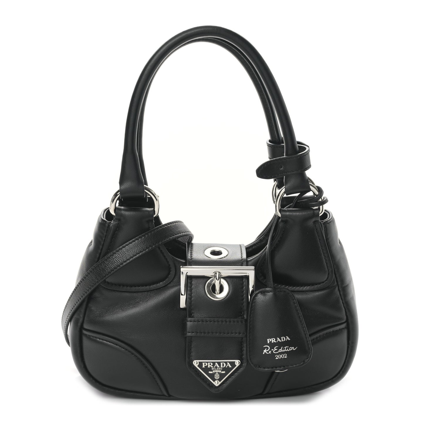 Nappa Soft Padded Re-Edition 2002 Moon Bag Black