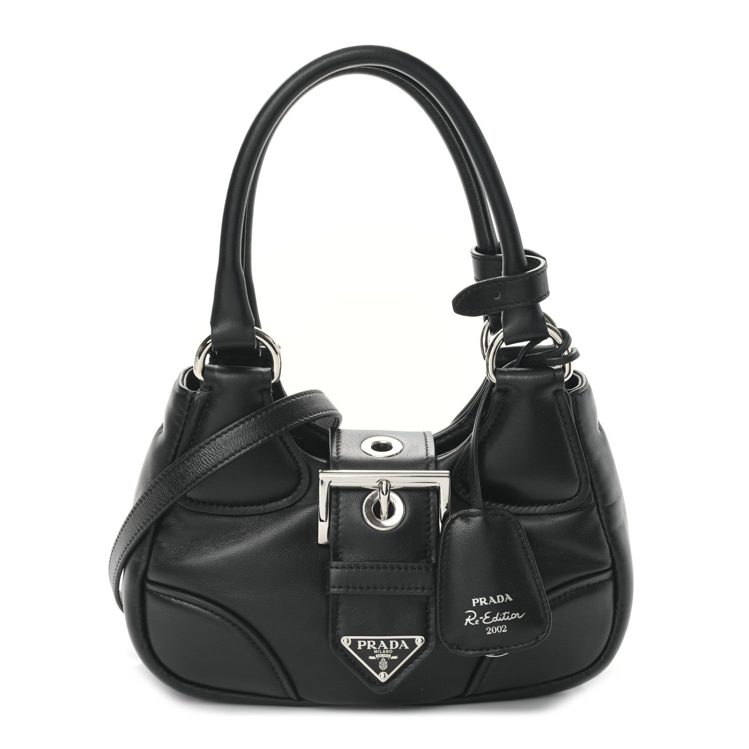 Prada Nappa Soft Padded Re-Edition 2002 Moon Bag Black 1 of 8
