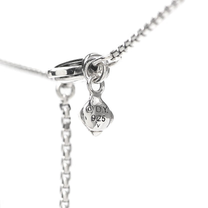 David Yurman Sterling Silver Diamond Black Onyx 9mm Chatelaine Pave Bezel Pendant Necklace 4 of 5