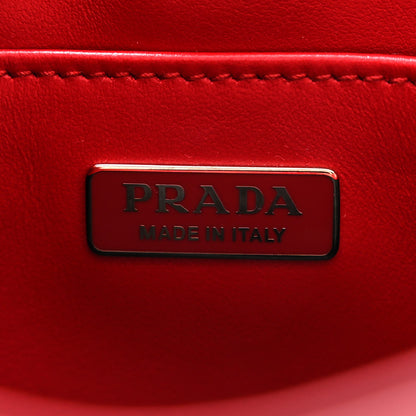 Prada Spazzolato Cleo Shoulder Bag Scarlatto Black 6 of 9