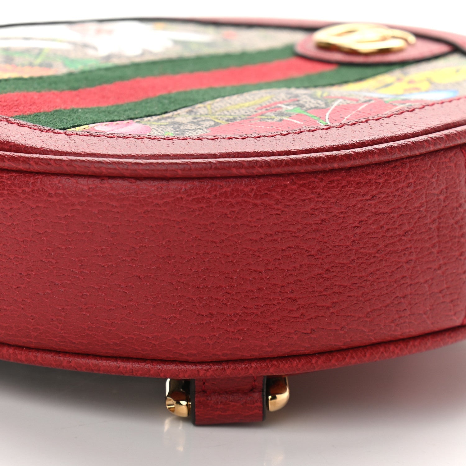 Gucci GG Supreme Monogram Web Flora Mini Ophidia Round Backpack Red 9 of 9