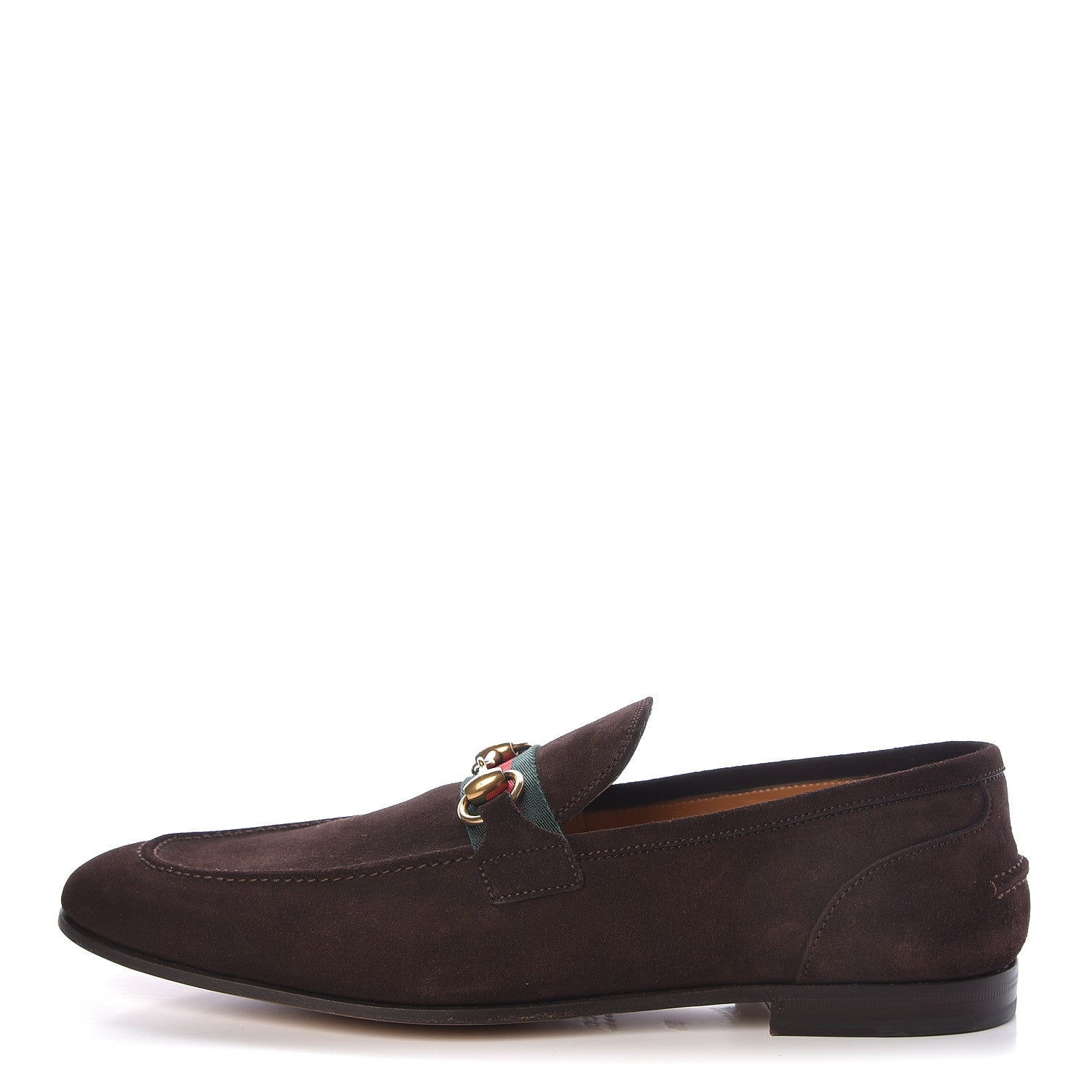 Gucci Suede Web Mens Horsebit Loafers 8.5 Cocoa 1 of 8