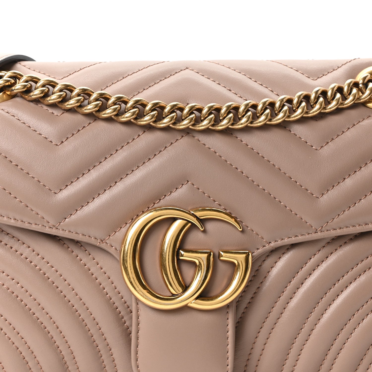 Gucci Calfskin Matelasse Small GG Marmont Shoulder Bag Porcelain Rose 8 of 10