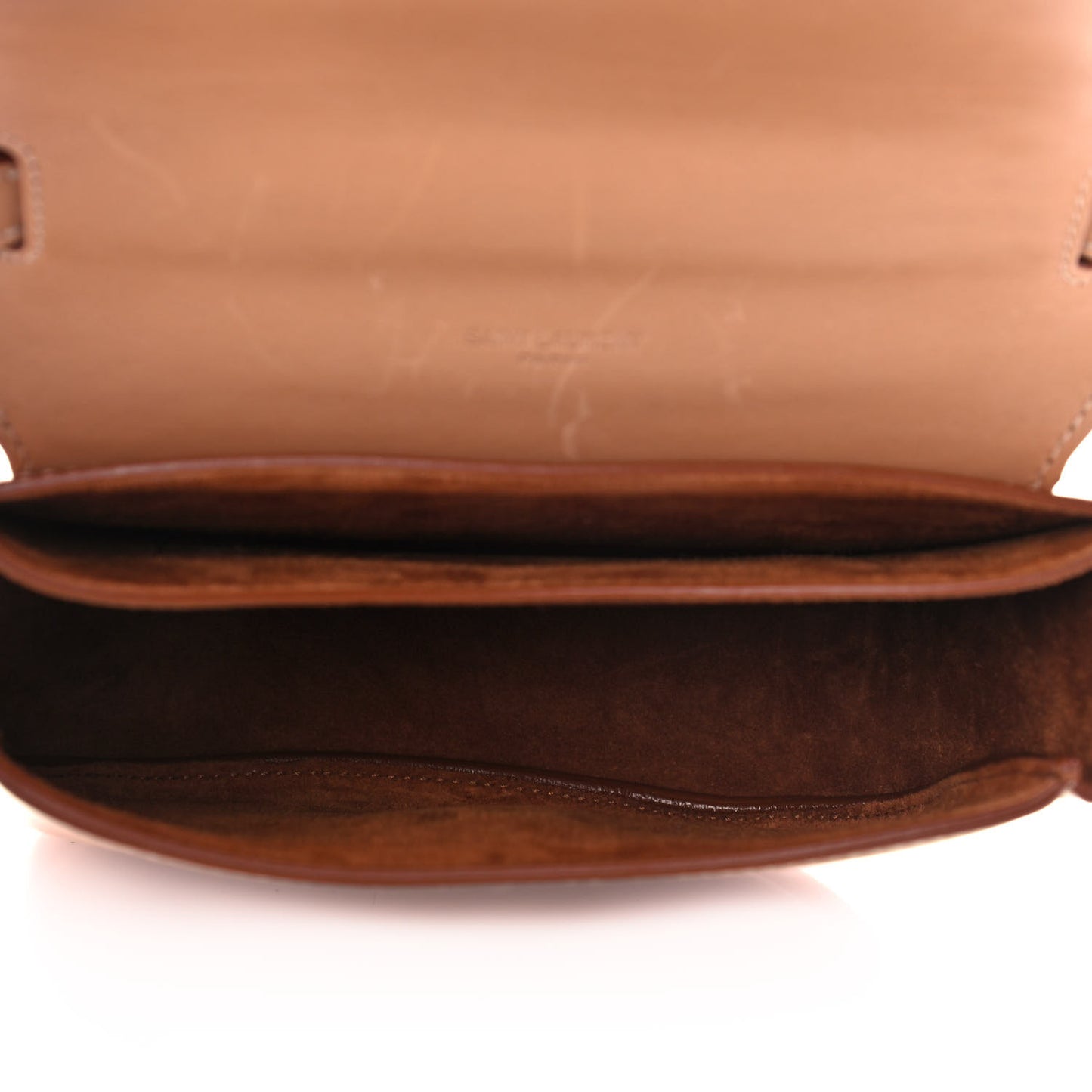 Smooth Vintage Calfskin Small Kaia Satchel Brown Gold