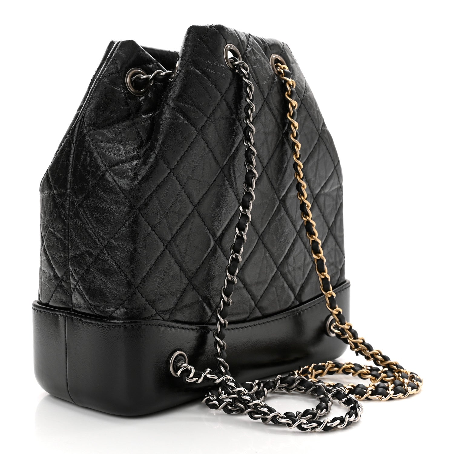 Chanel Aged Calfskin Quilted Small Gabrielle Backpack Black 3 of 10