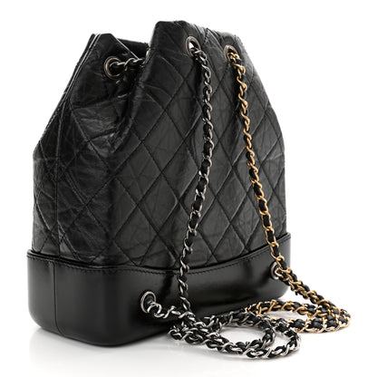 Chanel Aged Calfskin Quilted Small Gabrielle Backpack Black 3 of 10