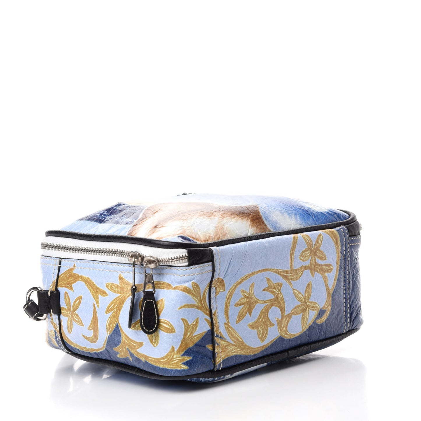 Agneau Floral Print Small Blanket Square Tote Bleu