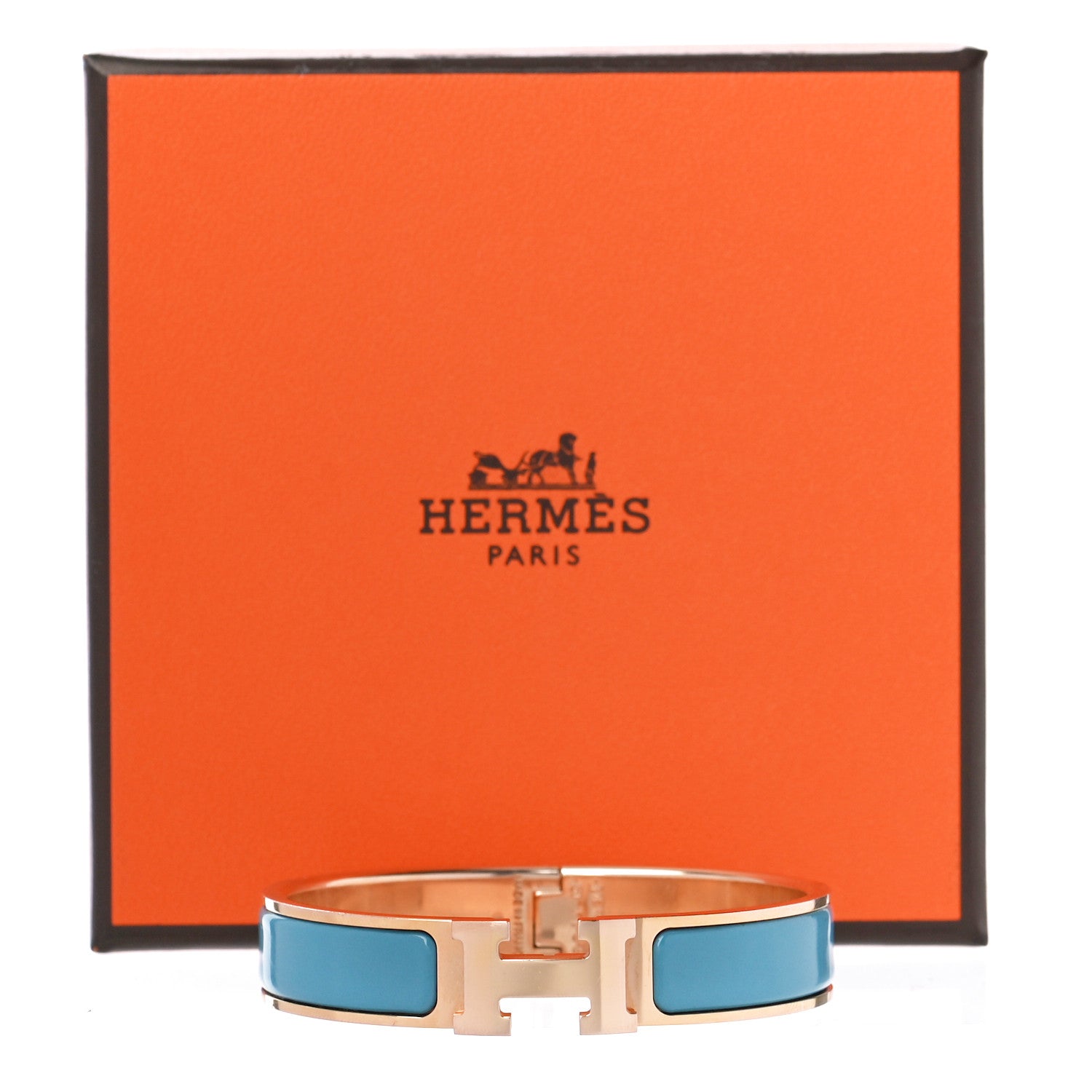 Hermes Enamel Narrow Clic Clac H Bracelet PM Bleu De Nord 5 of 5