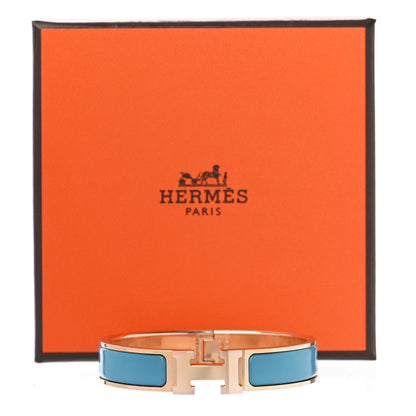 Hermes Enamel Narrow Clic Clac H Bracelet PM Bleu De Nord 5 of 5