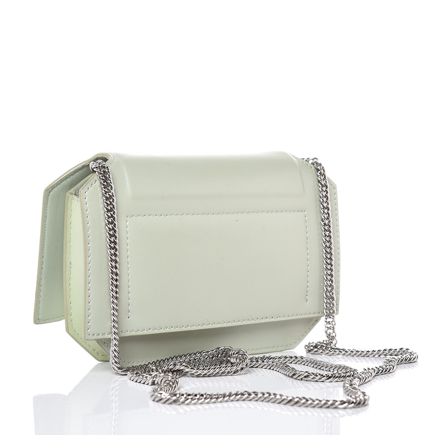 Givenchy Calfskin Bow Cut Chain Wallet Aqua Green 3 of 10