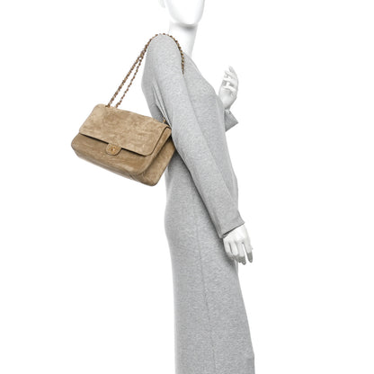 Chanel Suede Calfskin Small Souplissimo Maxi Flap Dark Beige 2 of 10
