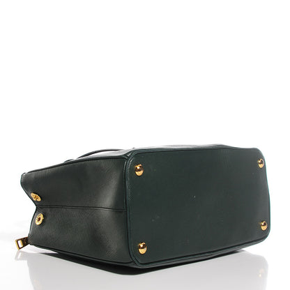 Prada Saffiano Lux Small Double Zip Tote Smeraldo 4 of 14