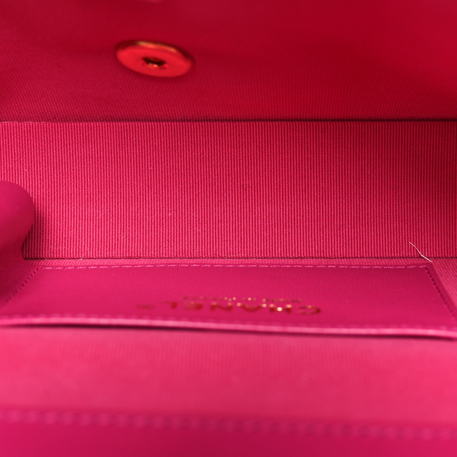 Chanel Shiny Lambskin Quilted Flap Clutch Bag Dark Pink 5 of 11