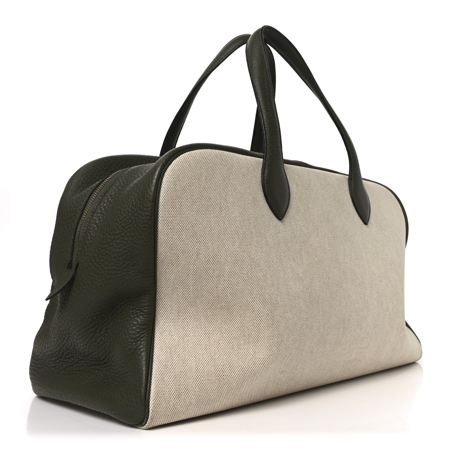 Hermes Toile Taurillon Clemence Victoria II 43 Ecru Vert Olive 3 of 10