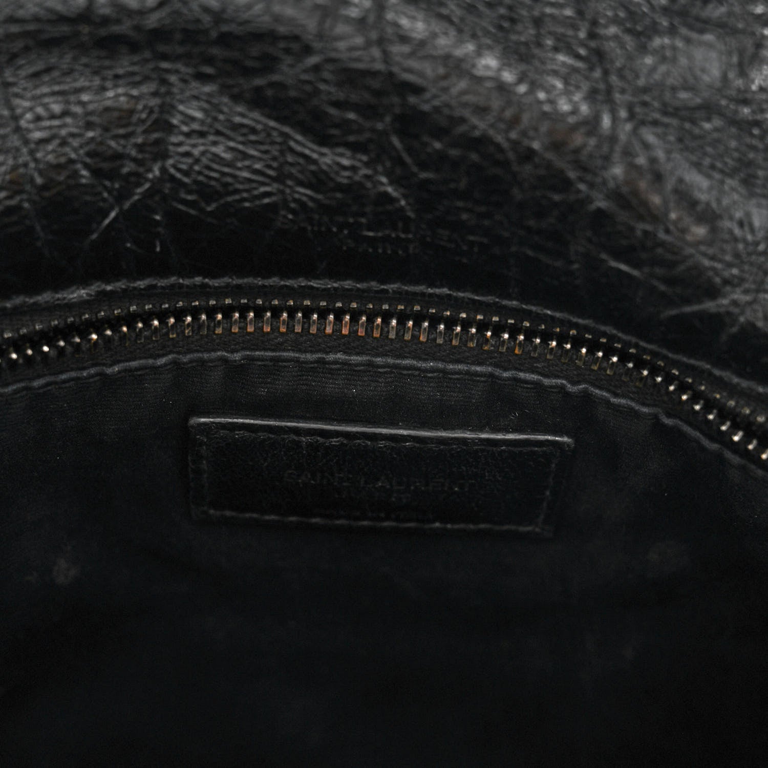 Saint Laurent Crinkled Calfskin Matelasse Monogram Medium Niki Chain Satchel Black 6 of 12