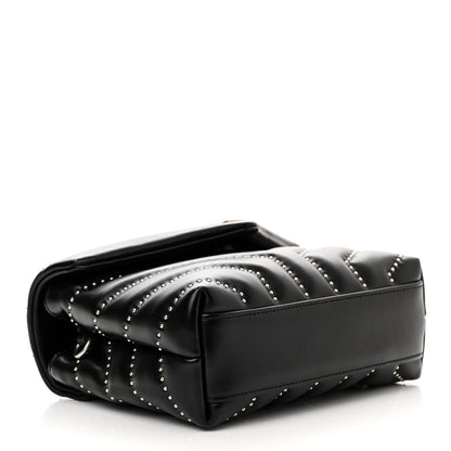 Saint Laurent Calfskin Y Quilted Studded Monogram Toy Loulou Crossbody Bag Black 4 of 10