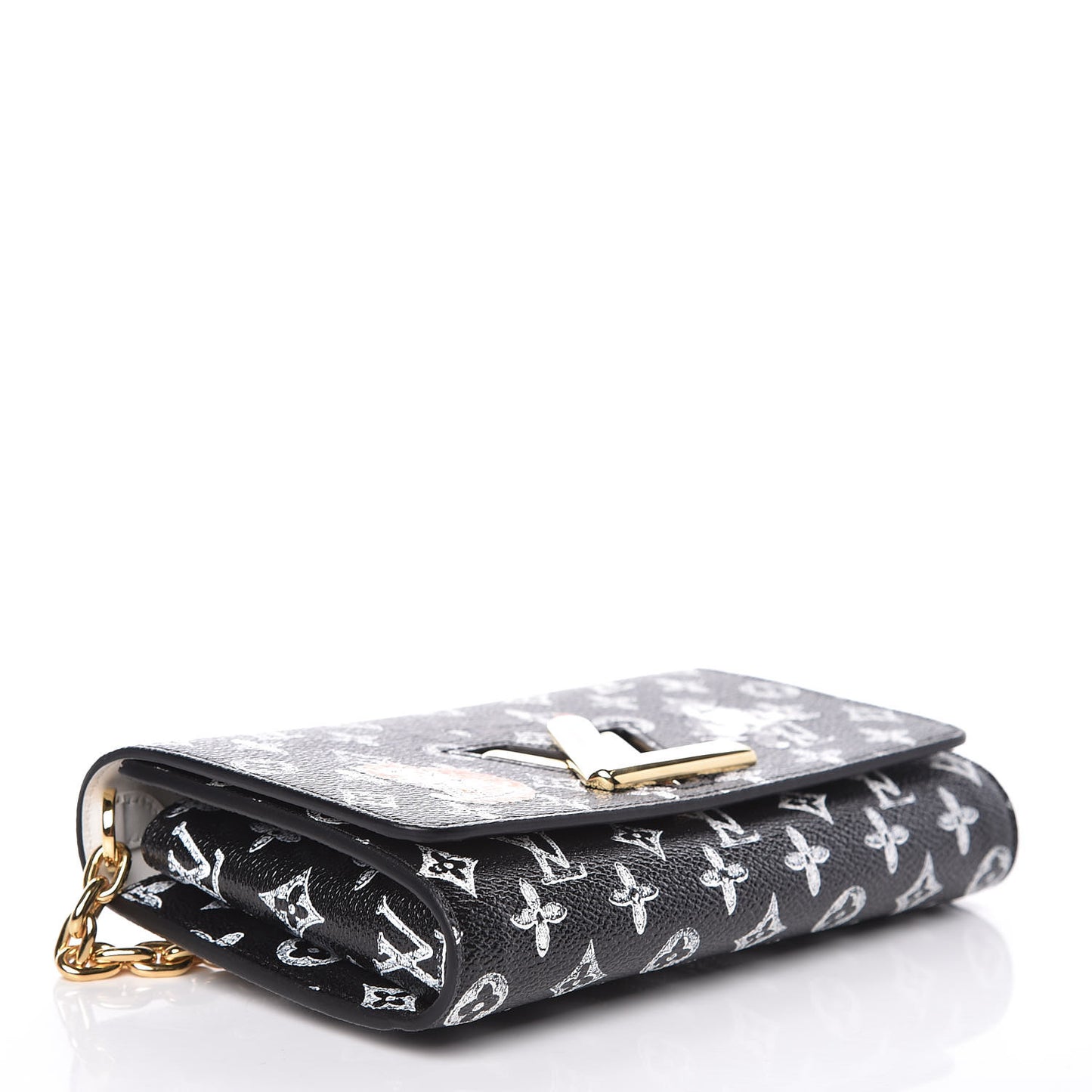 Catogram Twist Chain Wallet Black