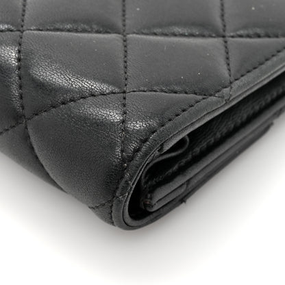 Chanel Lambskin Quilted Large Gusset Flap Wallet Black 14 of 19