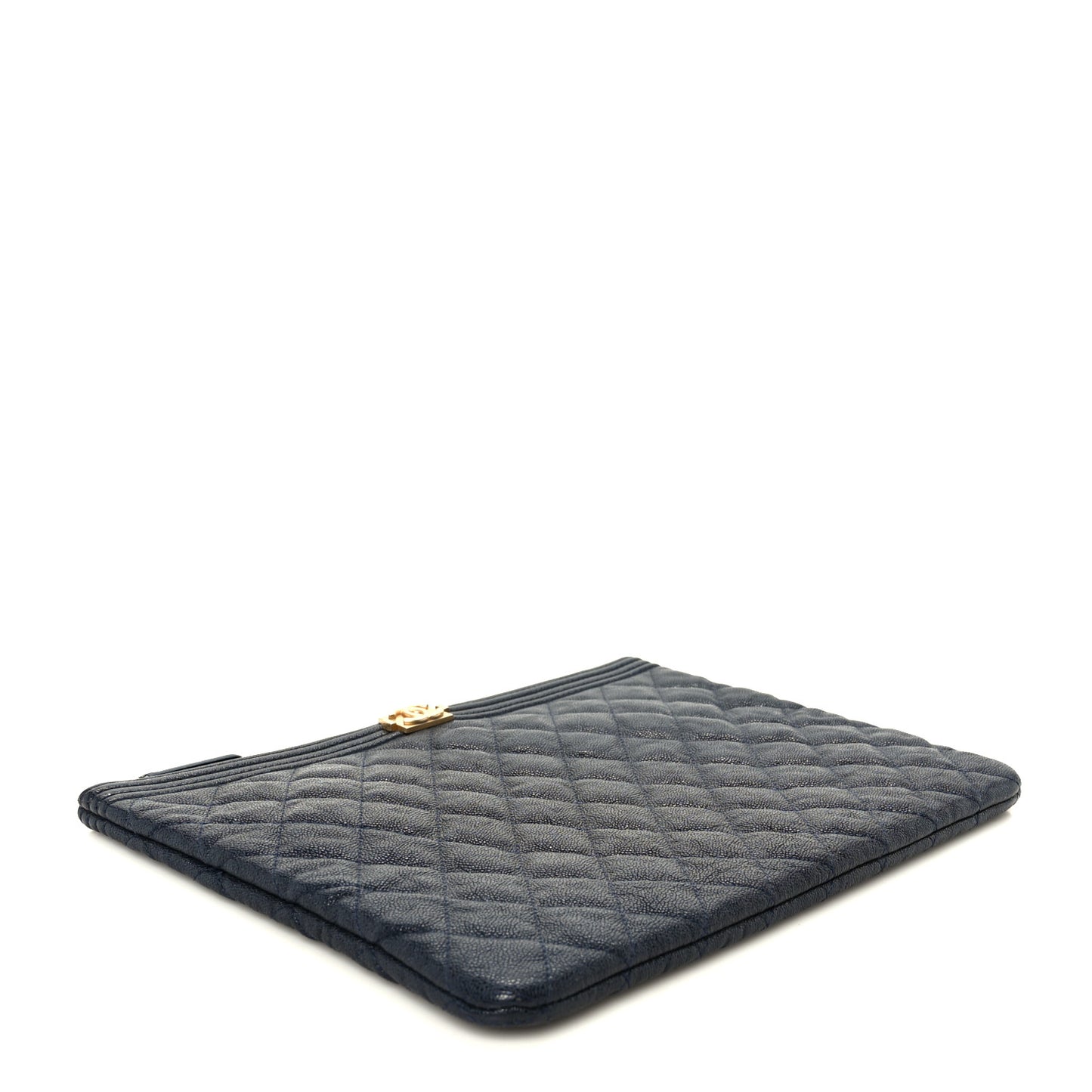 Caviar Quilted Medium Boy Cosmetic Case Navy