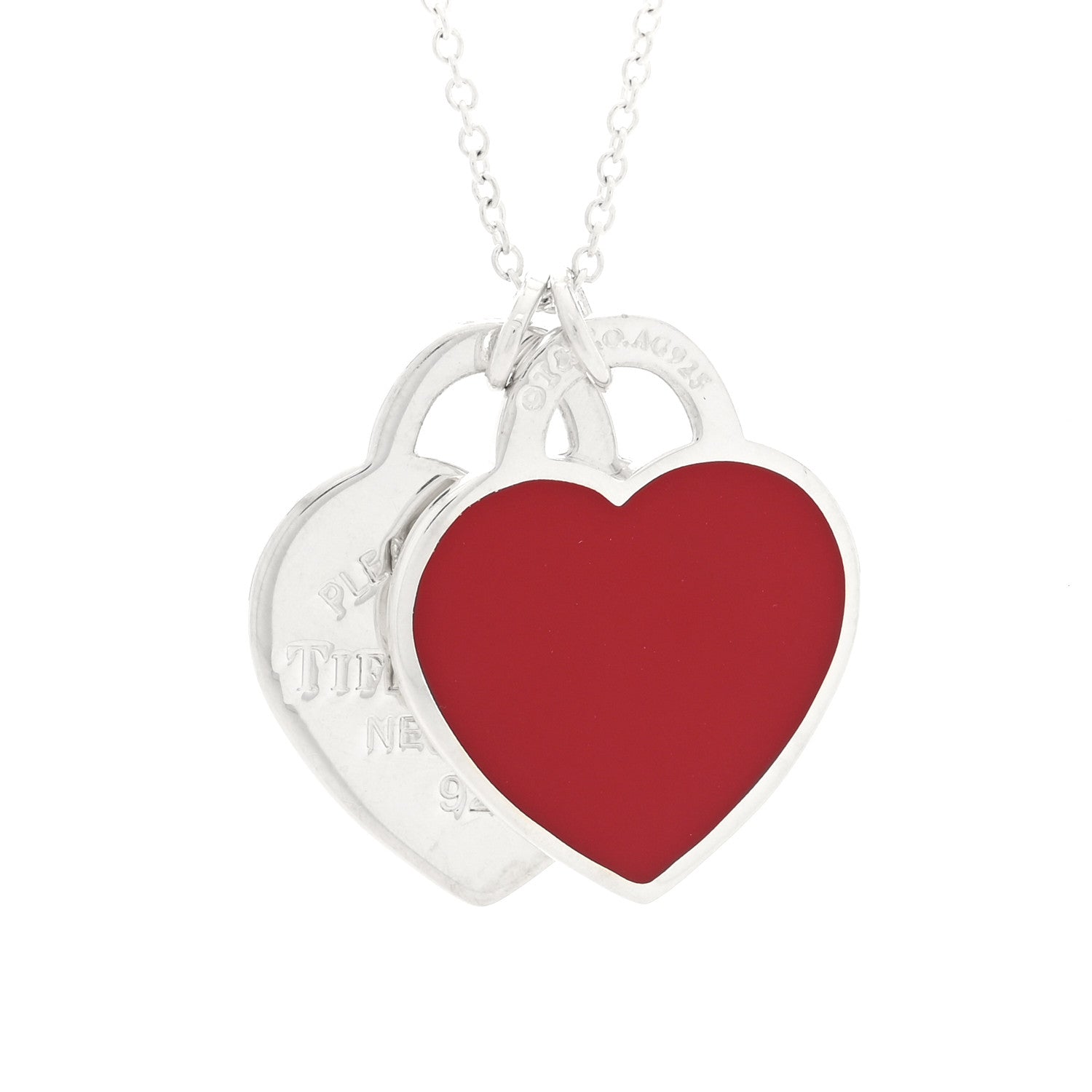 Tiffany Sterling Silver Enamel Large Return to Tiffany Double