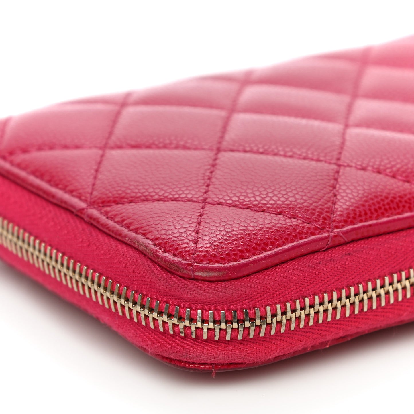 Caviar Quilted Reissue Zip Around Wallet Pink