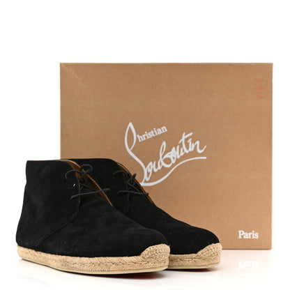 Christian Louboutin Veau Velours Mens Neocadaques Flat Lace Up Espadrilles 42 Black 7 of 7