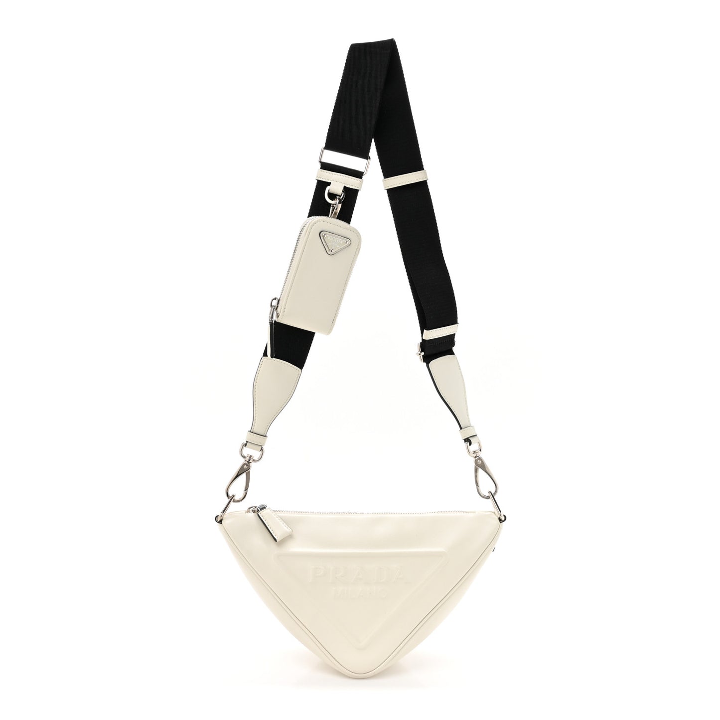 Grace Lux Triangle Shoulder Bag White
