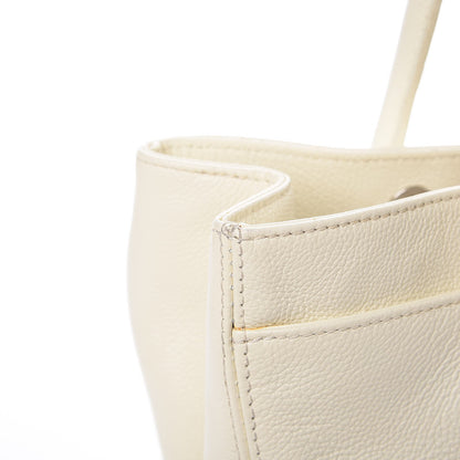 Chanel Calfskin Mademoiselle Lock Cerf Shopper Tote White 12 of 23