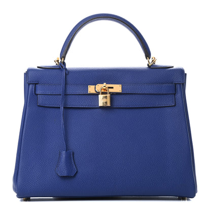 Hermes Togo Kelly Retourne 32 Bleu Electrique 1 of 13