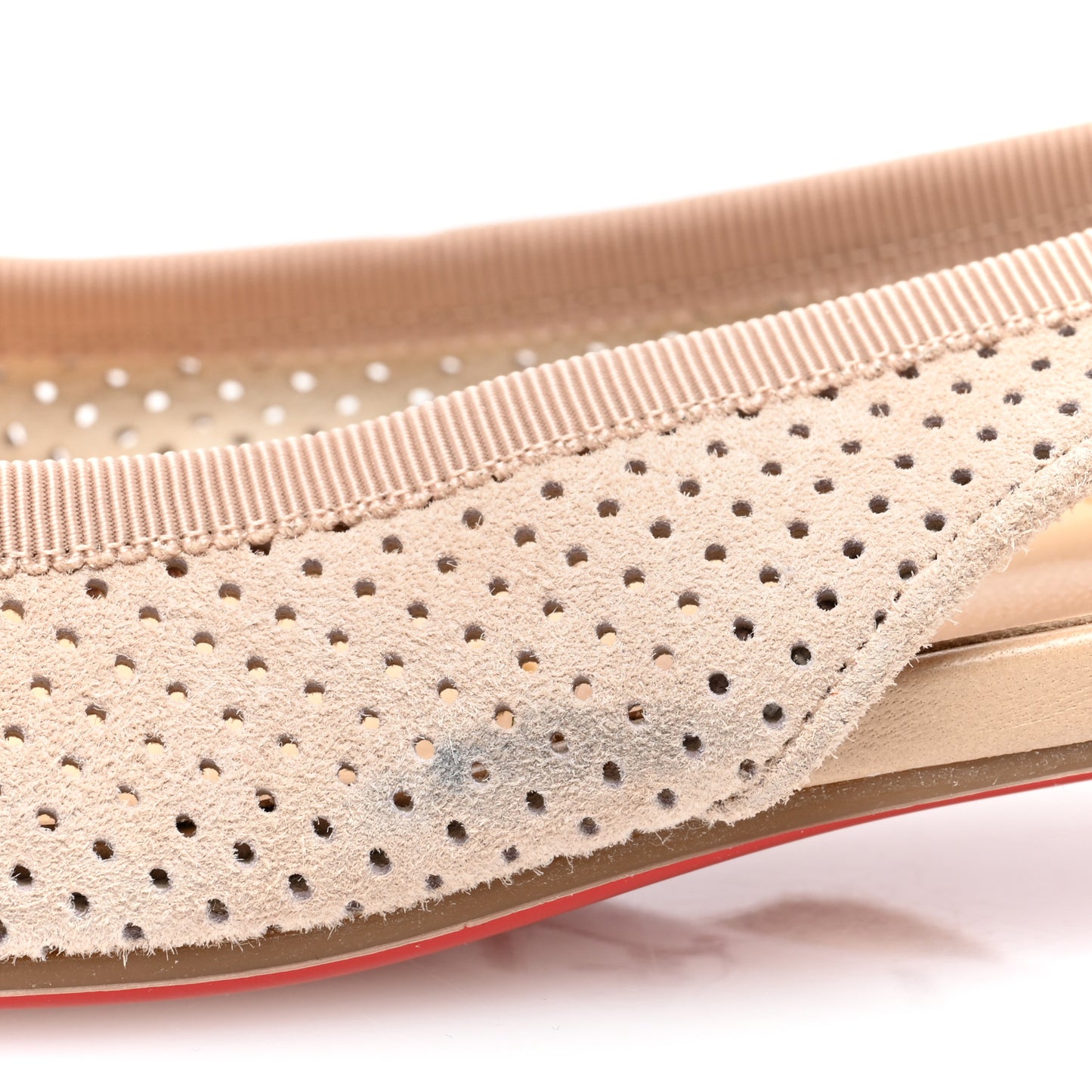 Velours Spiked Hall Slingback Flats 36.5 Nude