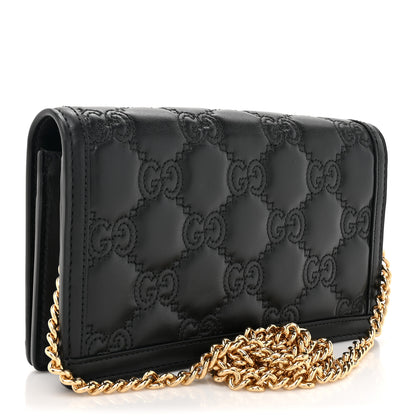 Gucci Calfskin GG Matelasse Chain Wallet Black 4 of 12
