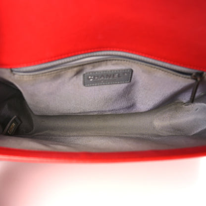 Chanel Calfskin Double Stitch New Medium Boy Flap Red 5 of 10