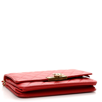 Chanel Caviar Quilted Golden Class Wallet On Chain WOC Red 4 of 14