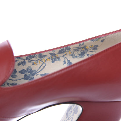 Gucci Malaga Kid GG Victoire 95mm Loafer Pumps 36 Hibiscus Red 9 of 11