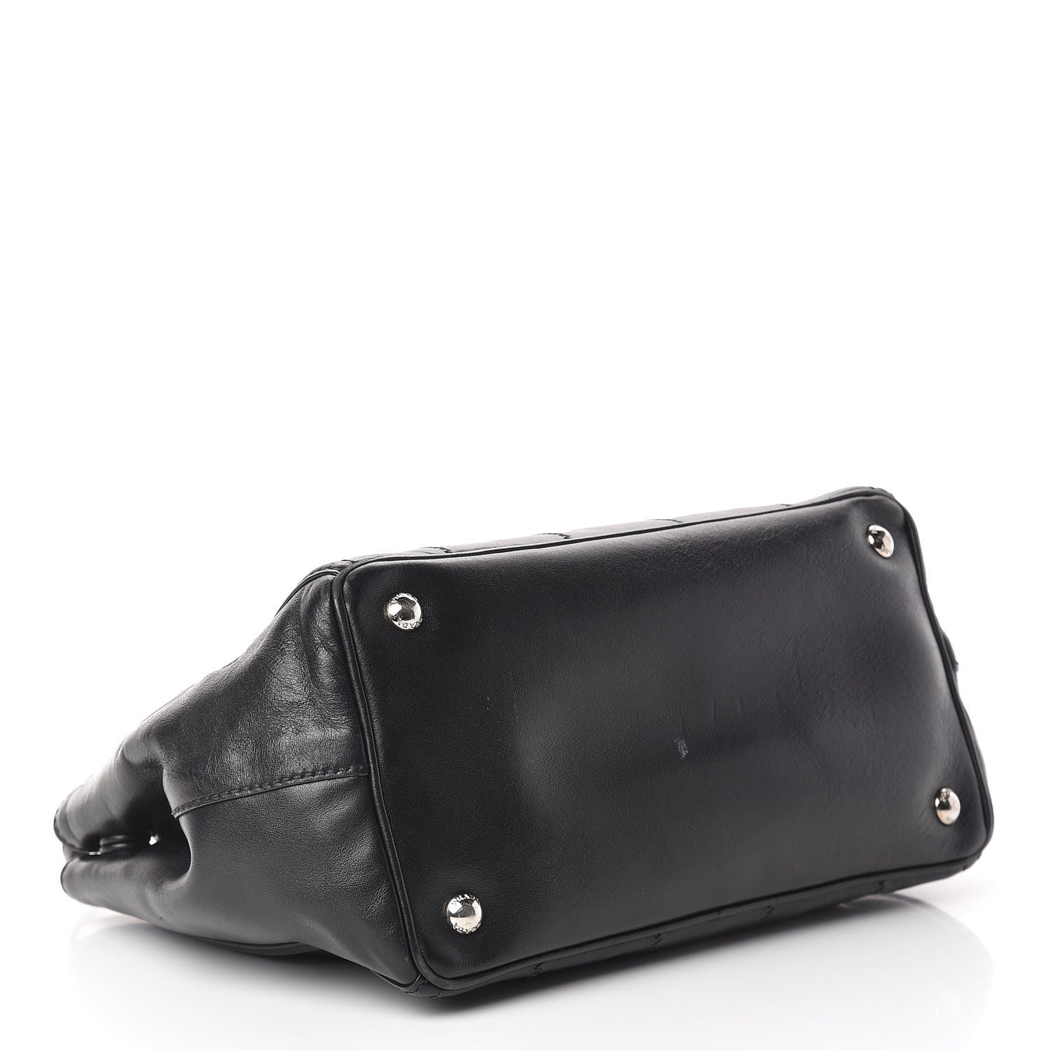 Prada Nappa Vertical Stitched Tote Black 4 of 17