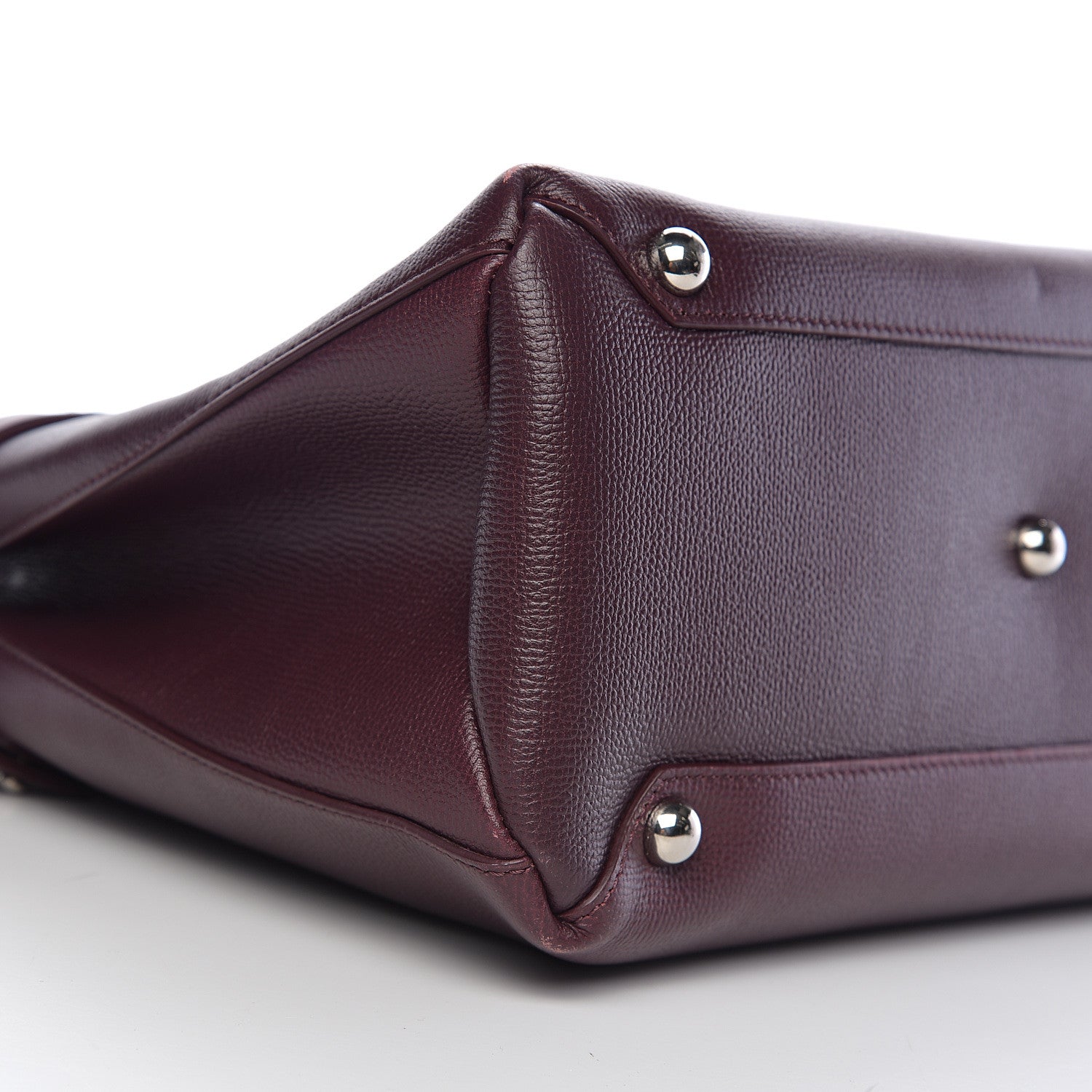 Burberry Derby Calfskin House Check Medium Banner Tote Burgundy 8 of 9
