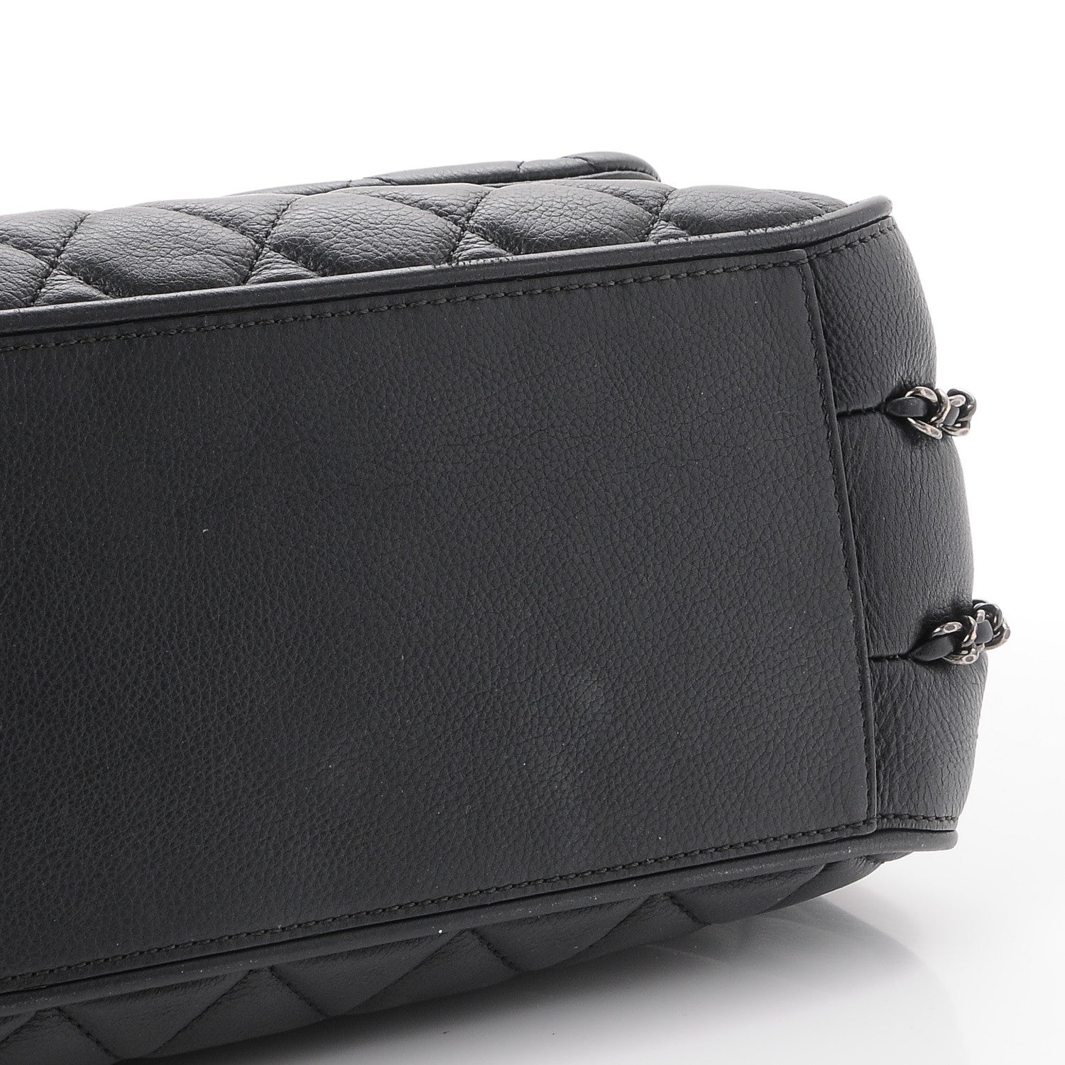 Chanel Calfskin Quilted Large Frame In Chain Flap Black 10 of 12