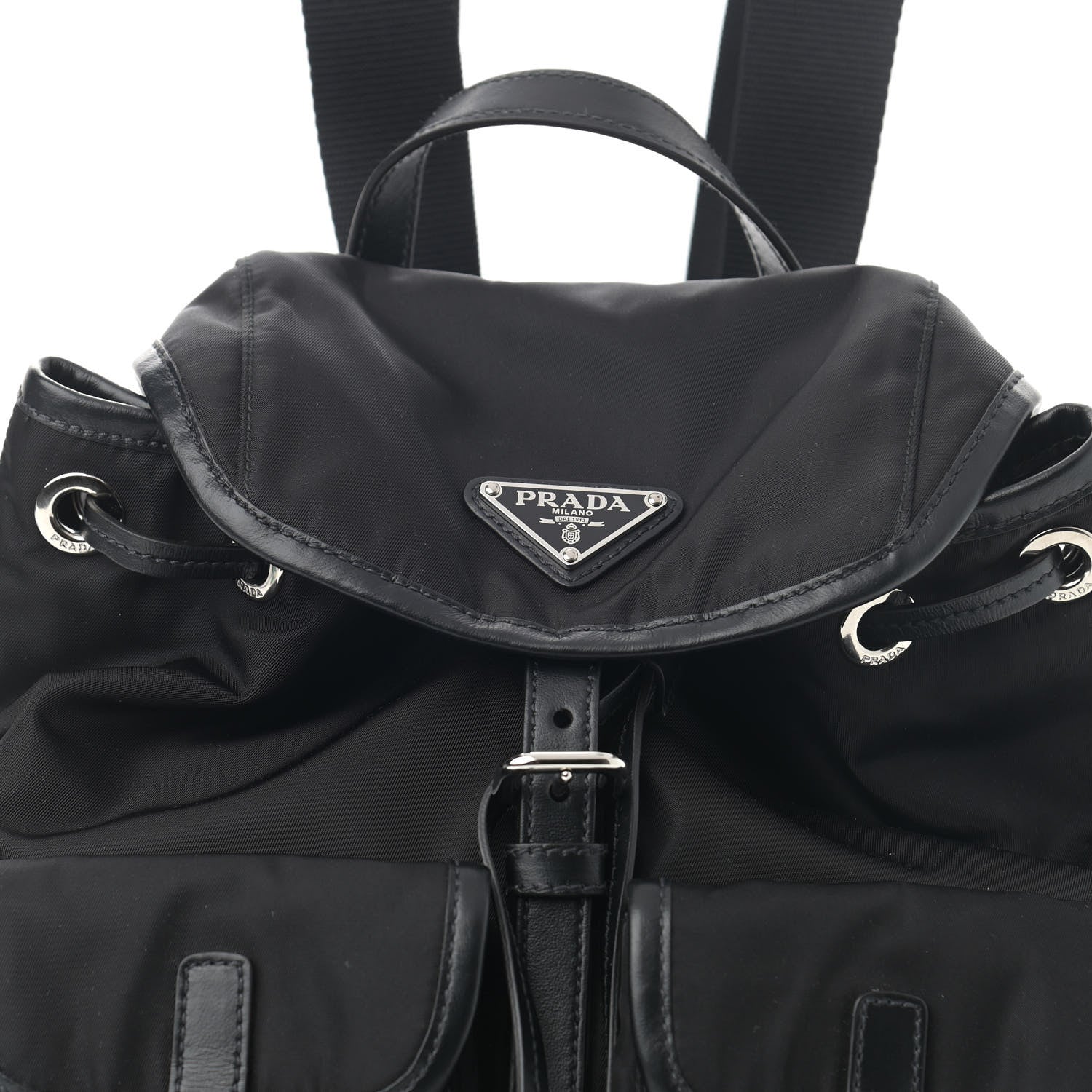 Prada Tessuto Nylon Vitello Backpack Black 9 of 11
