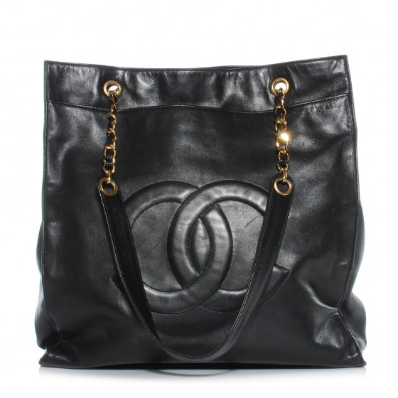 Lambskin CC Shopper Tote Black