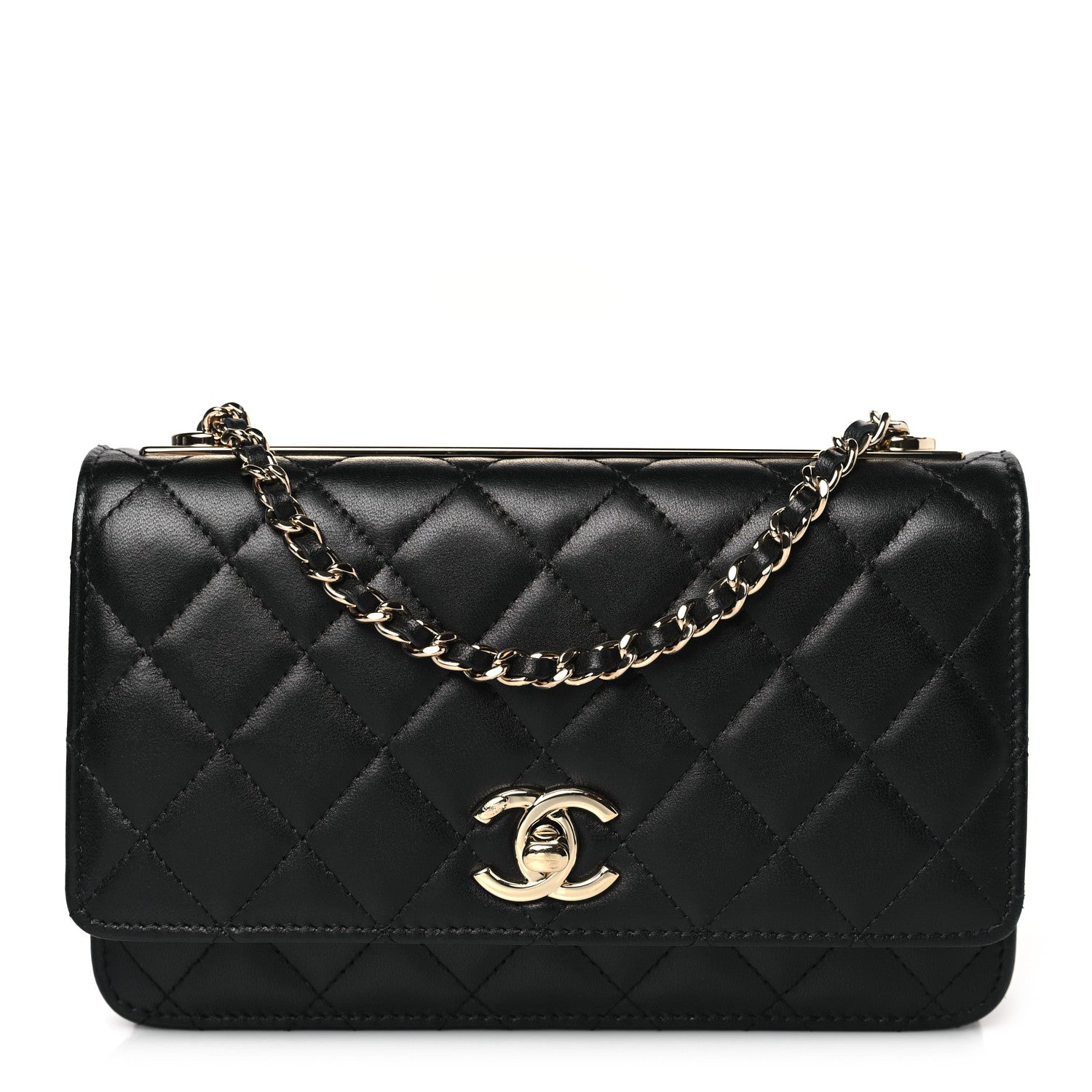 Chanel Lambskin Quilted Trendy CC Wallet On Chain WOC Black 1 of 9