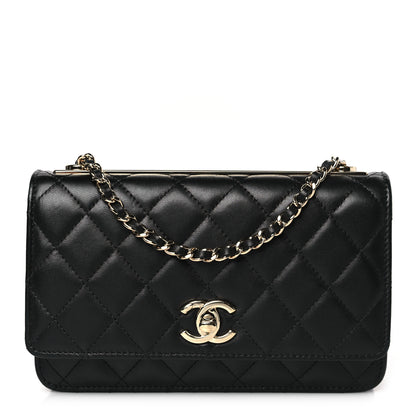 Chanel Lambskin Quilted Trendy CC Wallet On Chain WOC Black 1 of 9