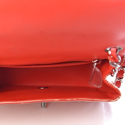 Chanel Patent Calfskin Striped Mini Square Flap Red 5 of 11