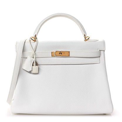 Hermes Taurillon Clemence Kelly Retourne 32 White 1 of 11