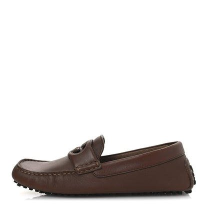Gucci Soft Clove Calfskin GG Supreme Monogram Mens Interlocking G Driver Loafers 8 Brown 1 of 13
