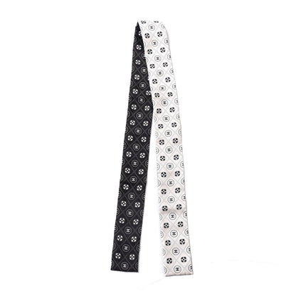 Chanel Silk CC Polka Dot Slim Bandeau Scarf Black White 3 of 3