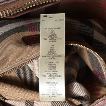Burberry Lambskin Broguing Small Orchard Bowling Bag Dark Tan 10 of 14