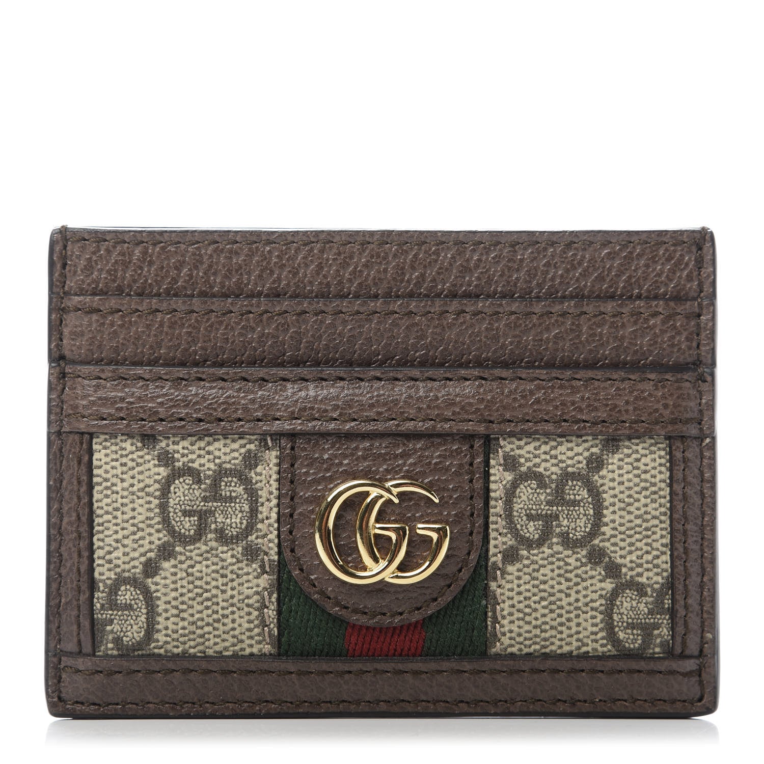 Gucci GG Supreme Monogram Ophidia Card Holder Brown 1 of 7