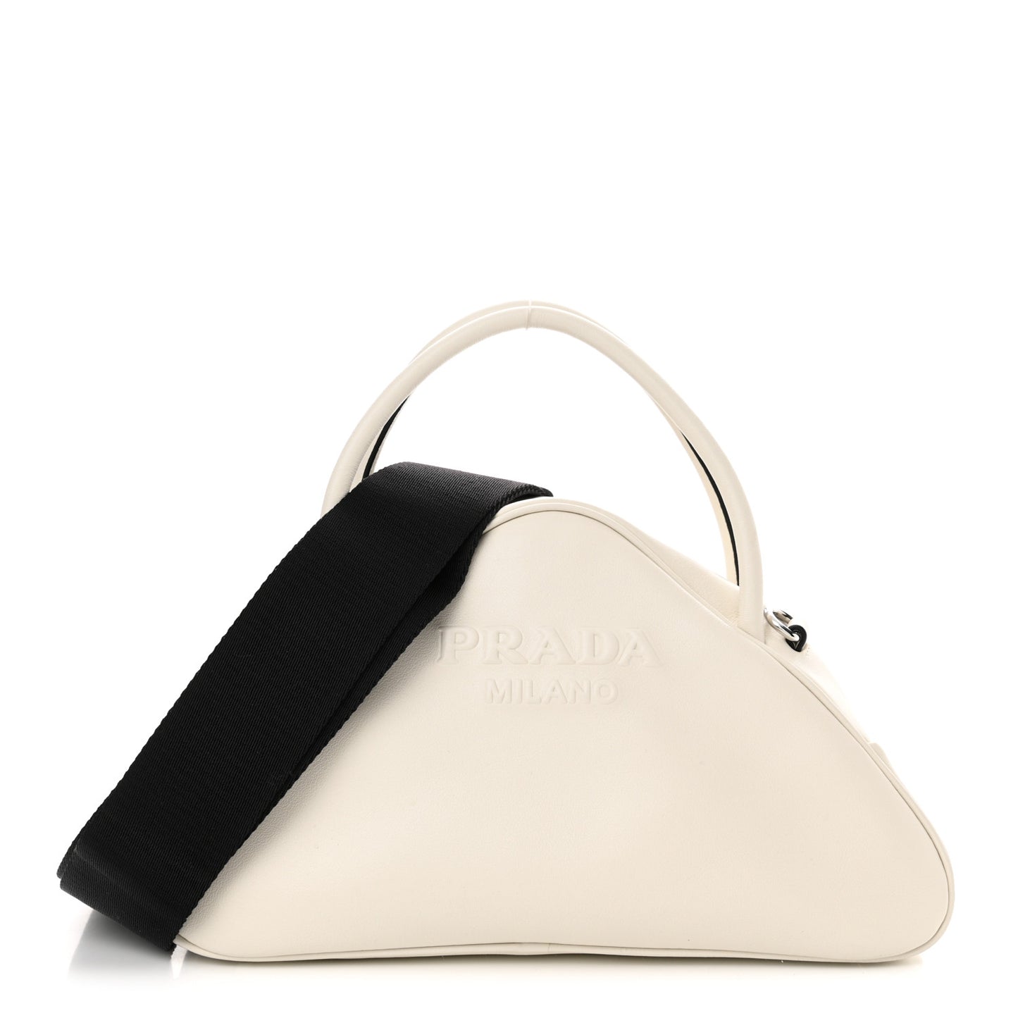 Grace Lux Triangle Top Handle Shoulder Bag White