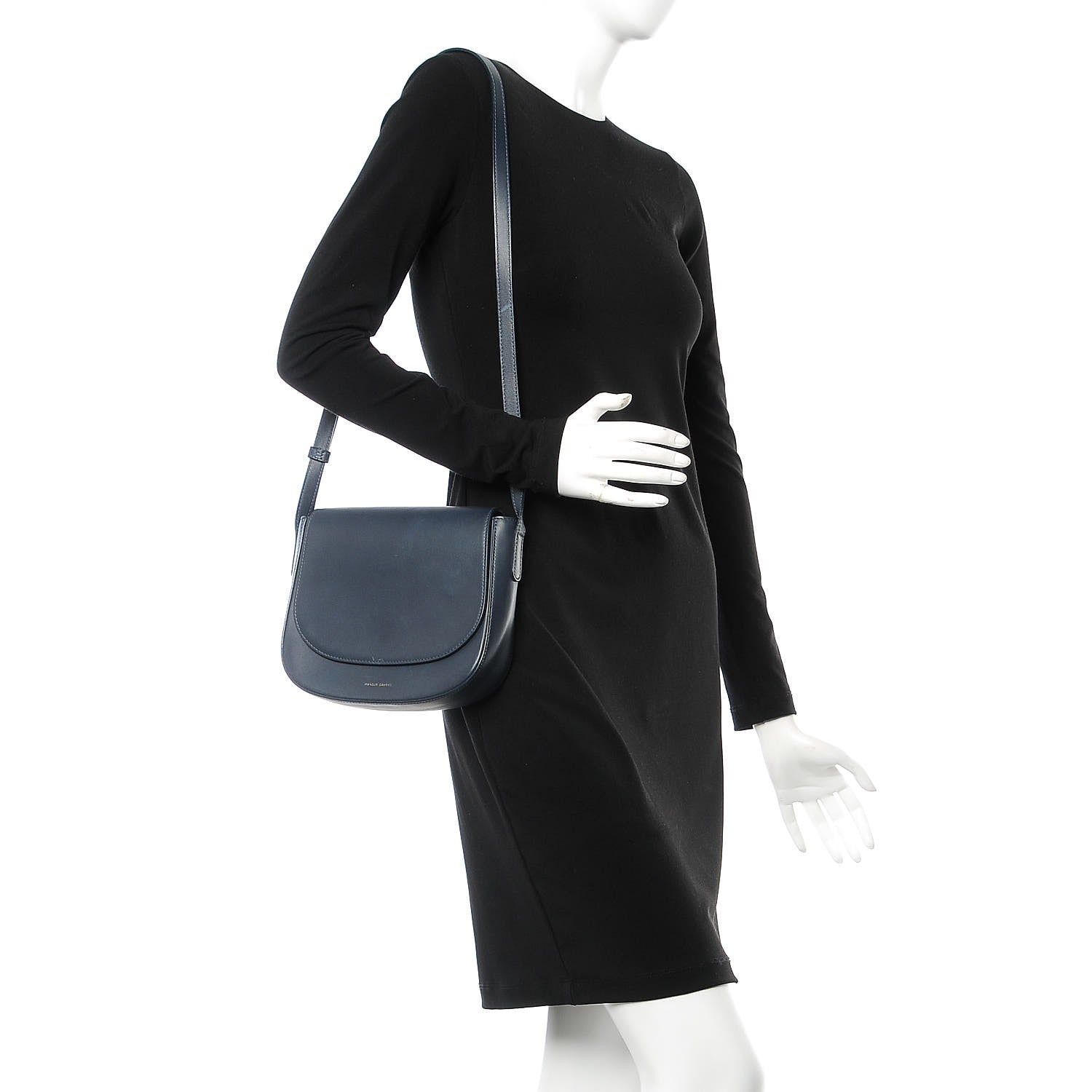 Mansur Gavriel Calfskin Flap Crossbody Bag Blu 2 of 10