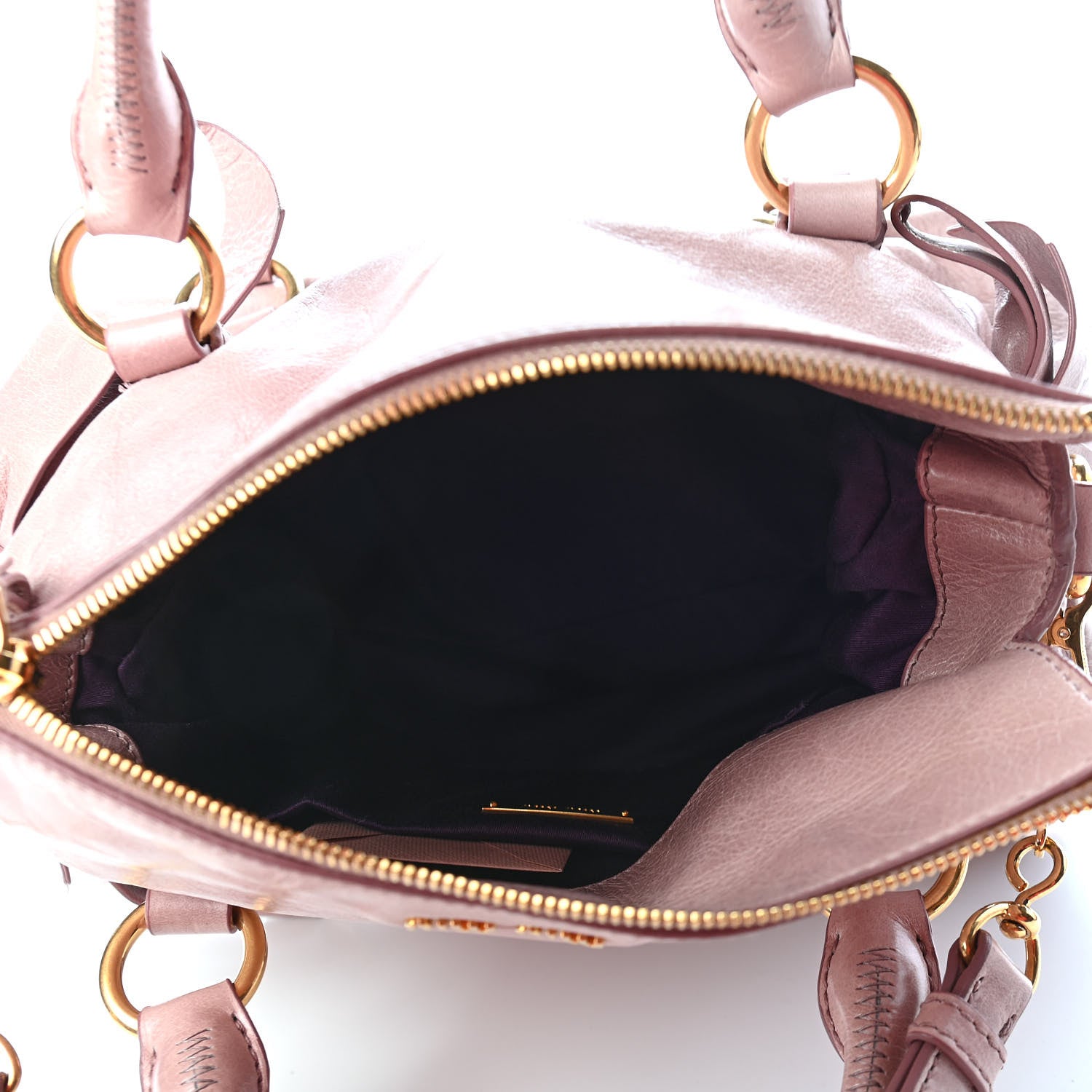 Miu Miu Vitello Lux Mini Bow Bag Cipria 5 of 8